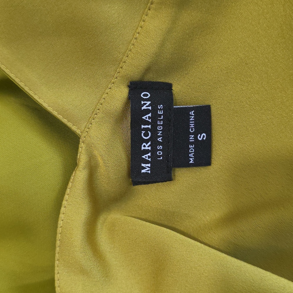 Marciano Satin Slip Dress in Chartreuse - Picture 11 of 14